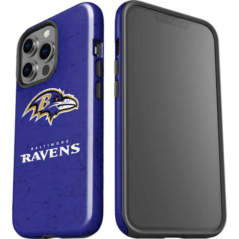 NFL Baltimore Ravens Distressed iPhone 15 Pro Impact Case